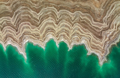 Salty Formations Black Ornate Wood Framed Art Print with Double Matting by Meirovich, Ido