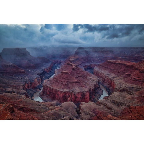 Amidst A Snowstorm Black Modern Wood Framed Art Print by Zheng, Michael