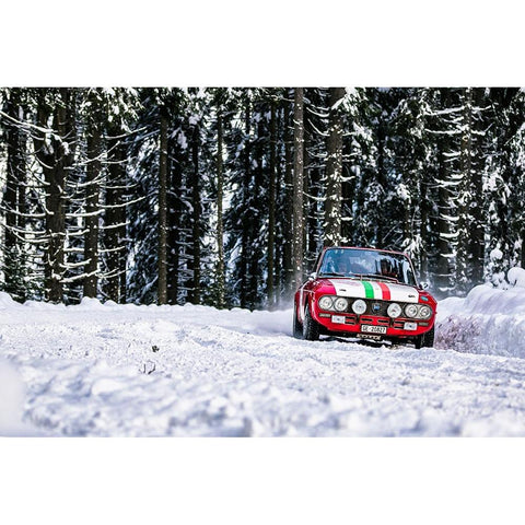 Lancia Fulvia Gold Ornate Wood Framed Art Print with Double Matting by Szabo, Attila