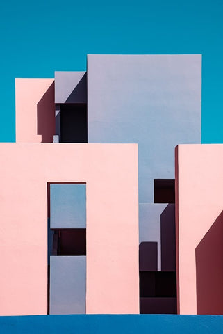 Muralla Roja #1 White Modern Wood Framed Art Print with Double Matting by Wride, Linda