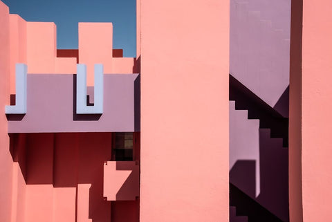 Muralla Roja #2 White Modern Wood Framed Art Print with Double Matting by Wride, Linda