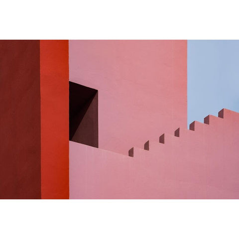Muralla Roja #7 Black Modern Wood Framed Art Print with Double Matting by Wride, Linda