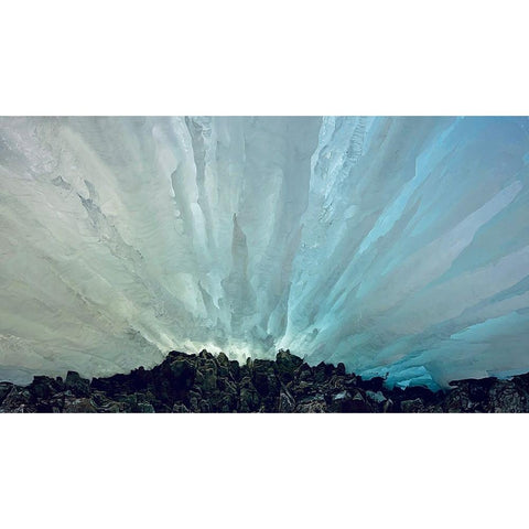 Ice Sky Black Modern Wood Framed Art Print with Double Matting by Gu, Danling