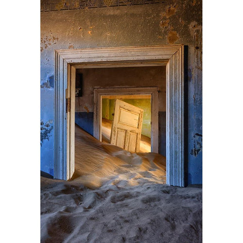 Kolmanskop White Modern Wood Framed Art Print by Zheng, Michael