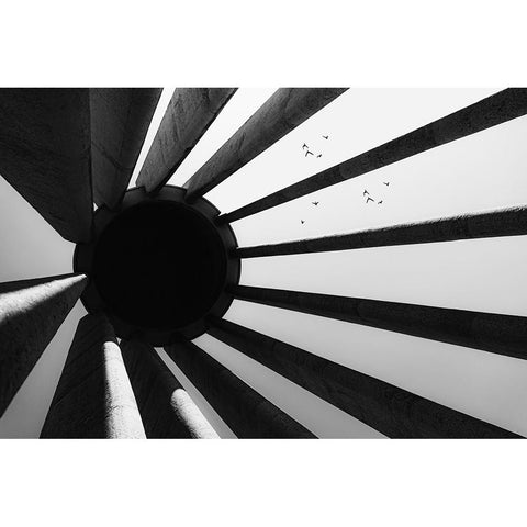 To The Black Hole White Modern Wood Framed Art Print by Mohammad Hossein, Hamid