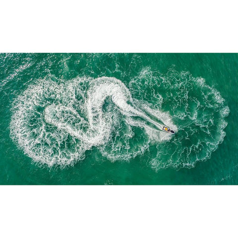 Swirling Black Modern Wood Framed Art Print with Double Matting by Meirovich, Ido