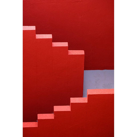 red stairs Black Modern Wood Framed Art Print by L. Bardaji, Rafael
