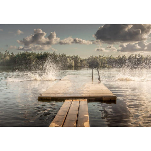 The Diving Board Black Modern Wood Framed Art Print with Double Matting by Kleimann, Stephanie