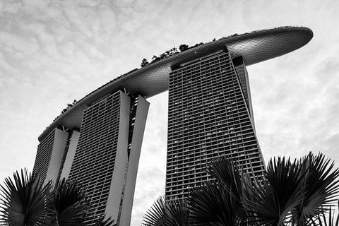 The Marina bay White Modern Wood Framed Art Print with Double Matting by Haimovich, Noam