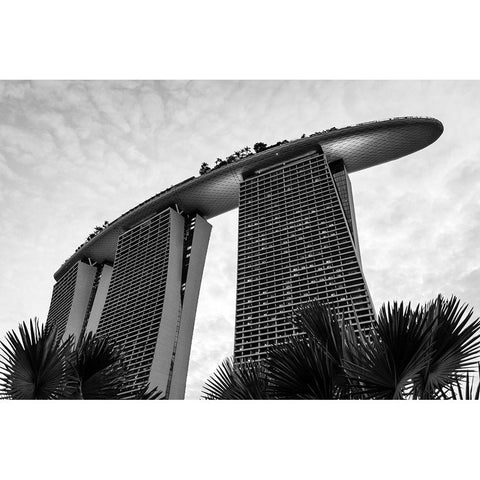 The Marina bay Gold Ornate Wood Framed Art Print with Double Matting by Haimovich, Noam