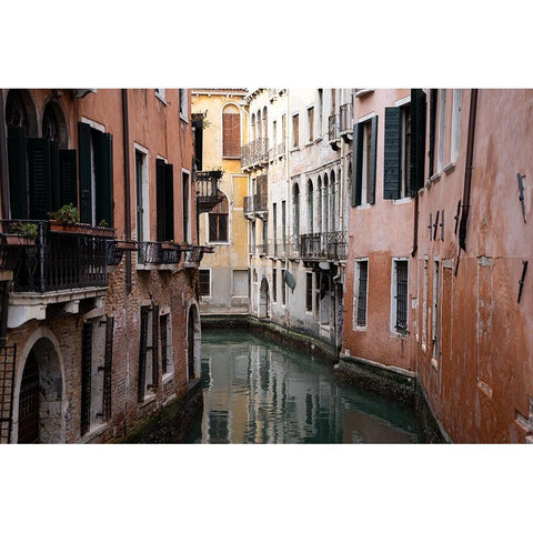 Venice Streets White Modern Wood Framed Art Print by Shacked, Barak