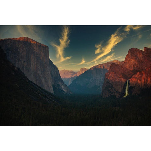 Yosemite 3 Black Modern Wood Framed Art Print with Double Matting by Moshavash, Pirouz