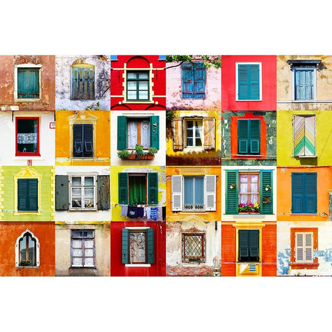 Twenty Four Windows Gold Ornate Wood Framed Art Print with Double Matting by Shrayer, Igor