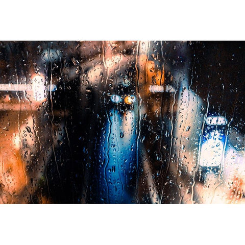 Rain Drops White Modern Wood Framed Art Print by Nishishimamoto, Gen