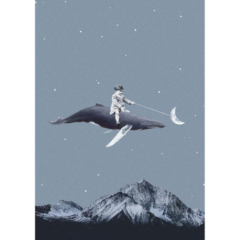 Aim for the moon White Modern Wood Framed Art Print by Leon, Maarten