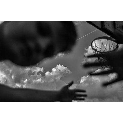 Clear sky Black Modern Wood Framed Art Print with Double Matting by Cvetkovic, Svetislav