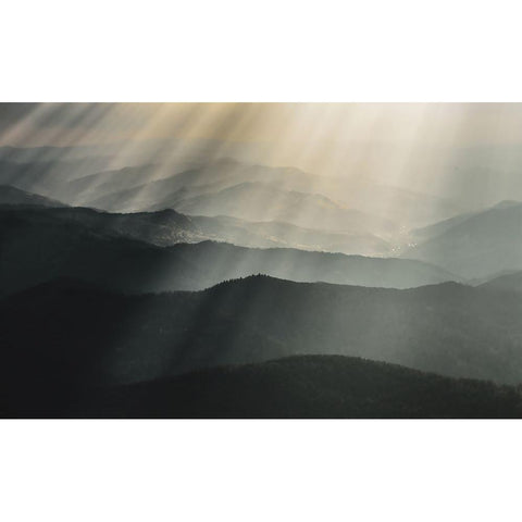Raining light Black Modern Wood Framed Art Print by Miron, Stefan