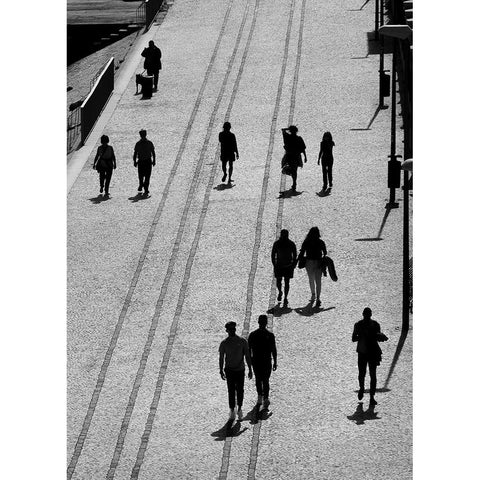 The Walk Black Modern Wood Framed Art Print by De Malleray, Delphine