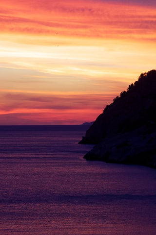 Dubrovnik Sunset Black Ornate Wood Framed Art Print with Double Matting by Alcantara, Miguel