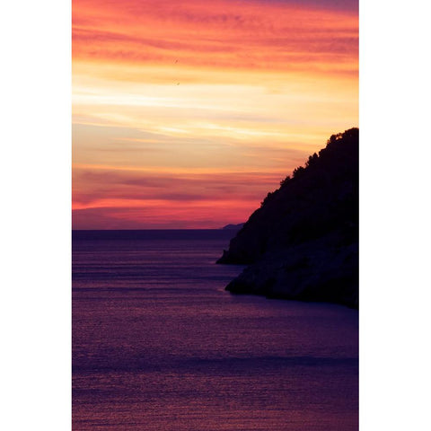 Dubrovnik Sunset Black Modern Wood Framed Art Print by Alcantara, Miguel
