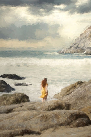 An ode to the Sunday walk White Modern Wood Framed Art Print with Double Matting by Yuan, Kiki