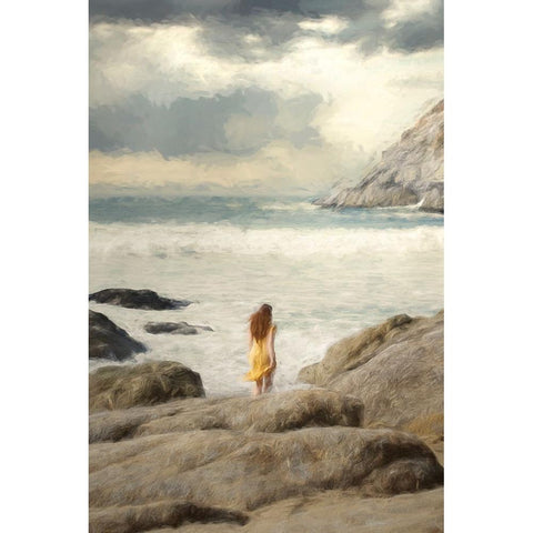 An ode to the Sunday walk Black Modern Wood Framed Art Print by Yuan, Kiki