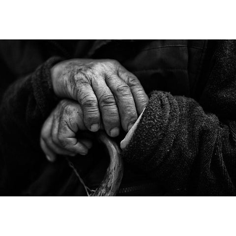 Retired hands Black Modern Wood Framed Art Print by Logiotatides, Yiannis