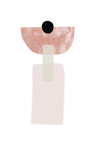 Abstract Composition No 2 White Modern Wood Framed Art Print with Double Matting by Sawall, Anastasia