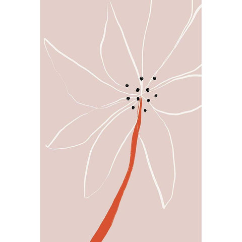 Abstract Flower No 1 Black Modern Wood Framed Art Print by Sawall, Anastasia