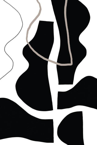 Contour White Modern Wood Framed Art Print with Double Matting by Sawall, Anastasia