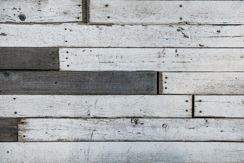 Wood Planks Black Ornate Wood Framed Art Print with Double Matting by Mossholder, Tim