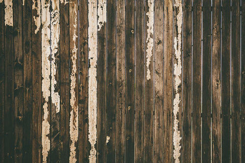 Wood Fence Black Ornate Wood Framed Art Print with Double Matting by Mossholder, Tim