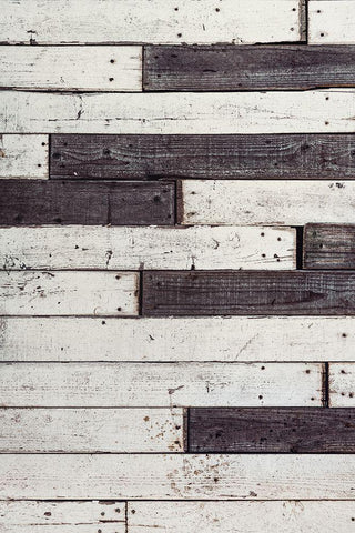 Wood Planks Black Ornate Wood Framed Art Print with Double Matting by Mossholder, Tim