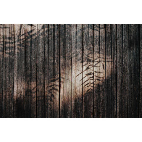 Fence with Shadows Black Modern Wood Framed Art Print by Mossholder, Tim