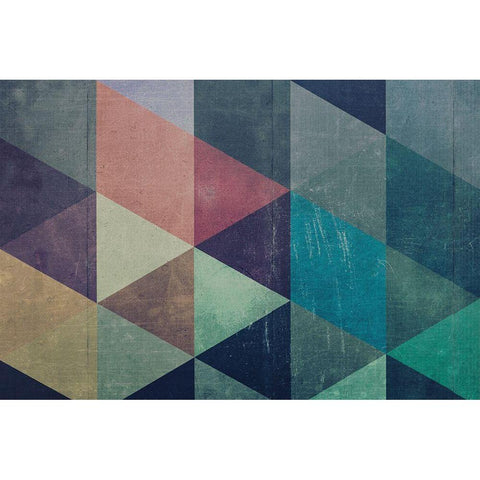 Triangle Textures Black Modern Wood Framed Art Print by Mossholder, Tim