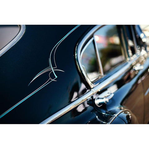 Classic Car Detail White Modern Wood Framed Art Print by Mossholder, Tim