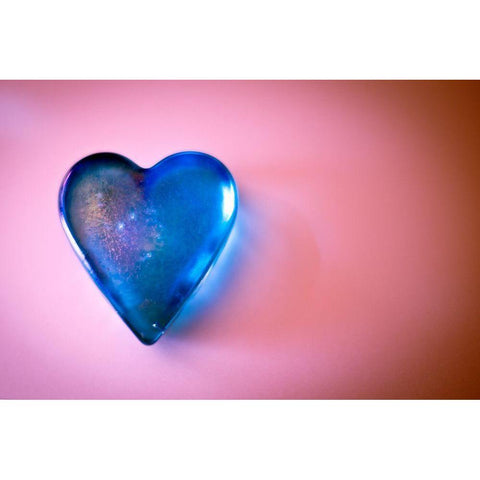 Blue Heart Gold Ornate Wood Framed Art Print with Double Matting by Mossholder, Tim