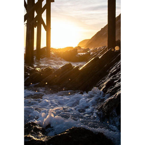 Coast at Sunset Black Modern Wood Framed Art Print by Mossholder, Tim