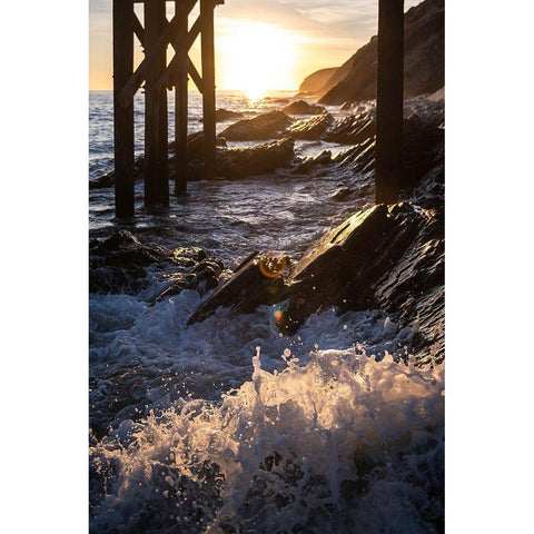 Coast at Sunset White Modern Wood Framed Art Print by Mossholder, Tim
