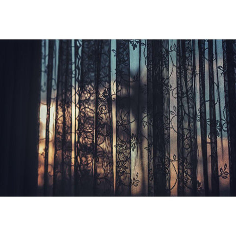 Lace Curtains White Modern Wood Framed Art Print by Mossholder, Tim