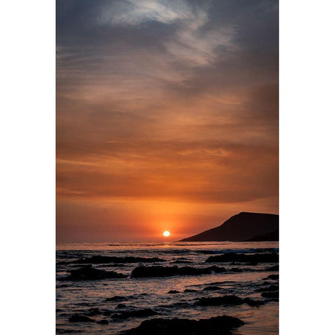 Orange Sunset Black Modern Wood Framed Art Print by Mossholder, Tim