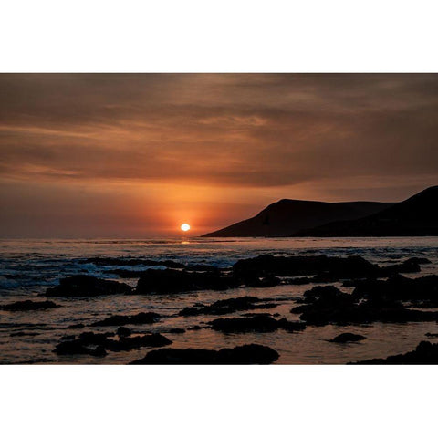 Orange Sunset White Modern Wood Framed Art Print by Mossholder, Tim