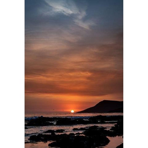 Orange Sunset White Modern Wood Framed Art Print by Mossholder, Tim