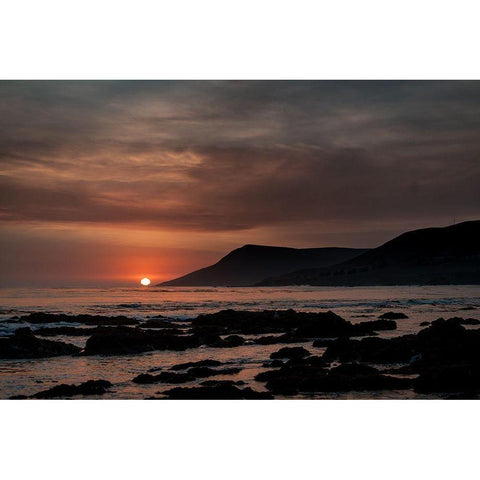 Orange Sunset White Modern Wood Framed Art Print by Mossholder, Tim