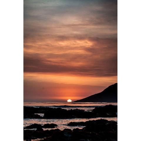 Orange Sunset White Modern Wood Framed Art Print by Mossholder, Tim