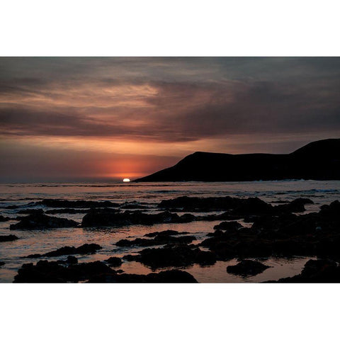 Orange Sunset Black Modern Wood Framed Art Print with Double Matting by Mossholder, Tim