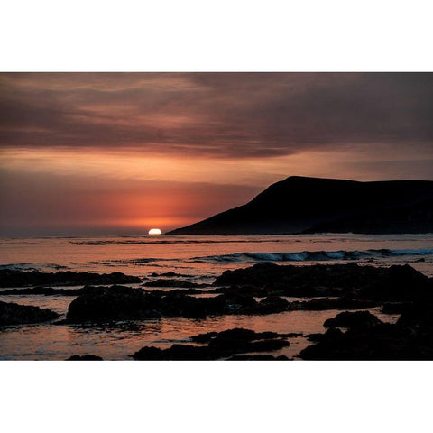 Orange Sunset Gold Ornate Wood Framed Art Print with Double Matting by Mossholder, Tim