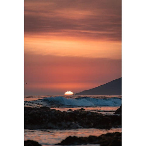 Orange Sunset Black Modern Wood Framed Art Print with Double Matting by Mossholder, Tim