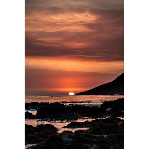 Orange Sunset Black Modern Wood Framed Art Print with Double Matting by Mossholder, Tim