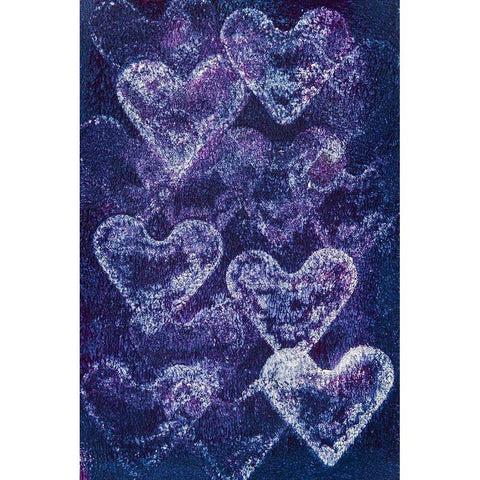 Painted Hearts Gold Ornate Wood Framed Art Print with Double Matting by Mossholder, Tim